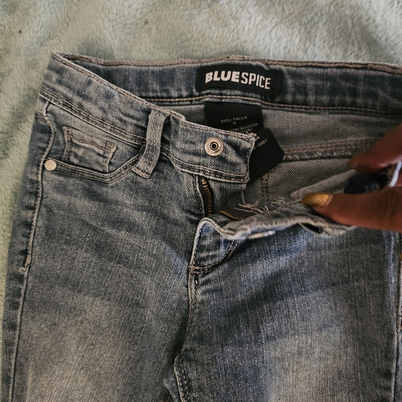 Blue Spice Kid's Distressed Blue Jeans - Picture 3 of 7